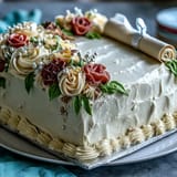 Graduation Sheet Cake Buttercream Roses