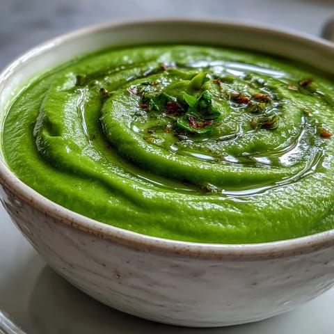 Creamy, vibrant green Big Green Immunity-Boosting Vegetable Soup in a white bowl, garnished with lemon wedges.