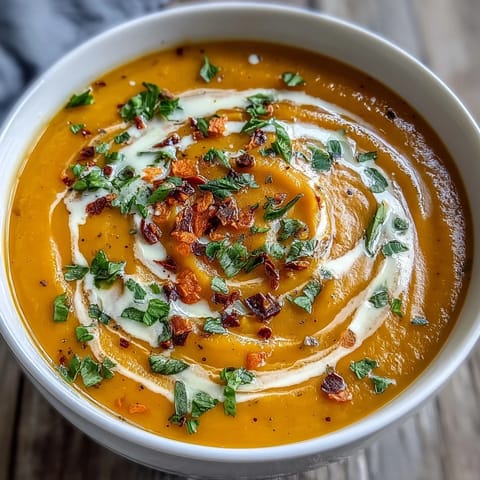 Vibrant orange Carrot, Celeriac and Chilli Soup simmering in a rustic pot with chunks of tender vegetables.