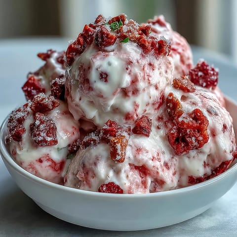 Strawberry & Banana Yoghurt Clusters ready to serve with a creamy, crunchy texture.