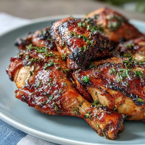 Juicy herb-marinated chicken thighs and roasted root vegetables on a colorful sheet pan, perfect for a wholesome, easy dinner.