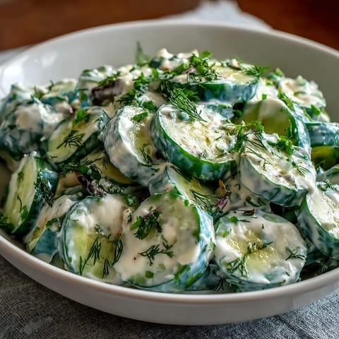 Creamy Cucumber Salad Dill