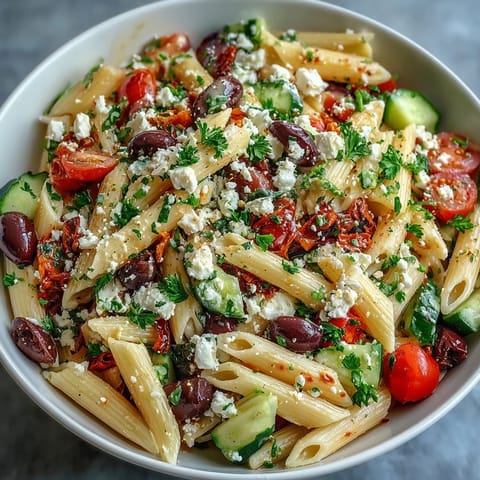 Greek Pasta Salad Olives Feta