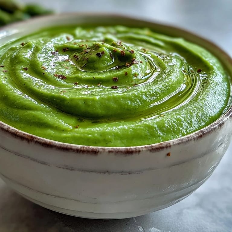 A bowl of Big Green Immunity-Boosting Vegetable Soup with broccoli, asparagus, and spinach, ready to enjoy.