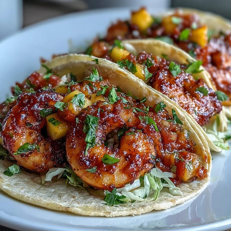 These Sriracha Shrimp Tacos are topped with crunchy red cabbage and fresh cilantro for texture.