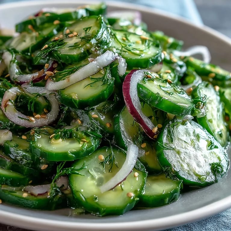 Tongs lifting a portion of Refreshing Crunchy Cucumber Salad, revealing crisp cucumbers, juicy cherry tomatoes, and julienned carrots.