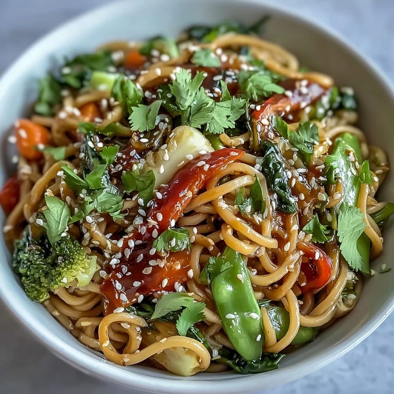 Steaming hot Shirataki Noodle Bowl featuring colorful carrots, bok choy, and green onions tossed in ginger sauce.