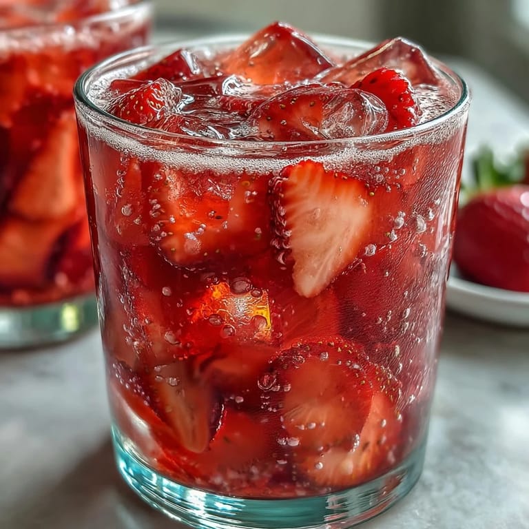 Vibrant Pink Starburst Refresher blending berry acai juice, lemonade, and coconut milk, served over ice with fresh fruit.