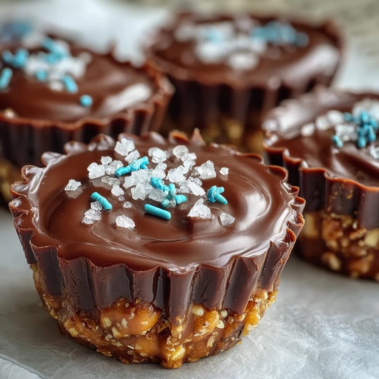 Crunchy pretzel crust topped with creamy peanut butter filling and smooth chocolate coating, perfect for holiday dessert trays.