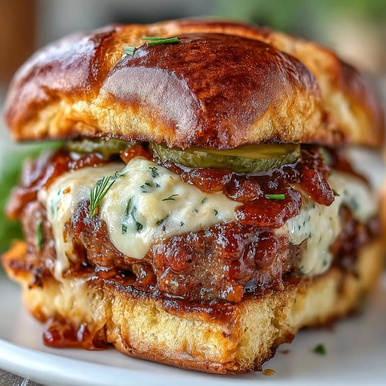A platter of golden-brown smash burger sliders with secret sauce, served alongside classic BBQ sides for a festive Memorial Day celebration.