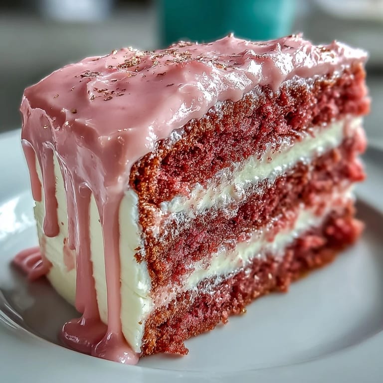 Decadent pink bridal shower cake featuring rosé wine and elegant gold drizzles.